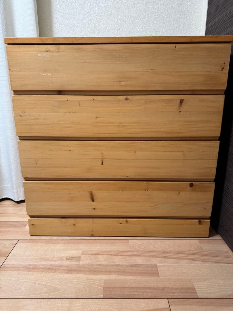 【今週末限定】無印良品 パイン材4段チェスト