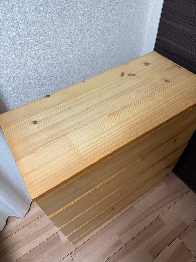 【今週末限定】無印良品 パイン材4段チェスト