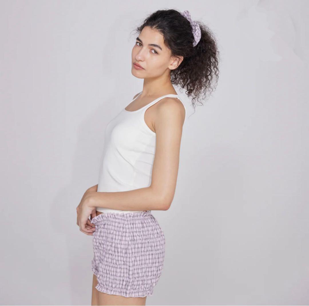 searoomlynn cotton wash チェック mini pants