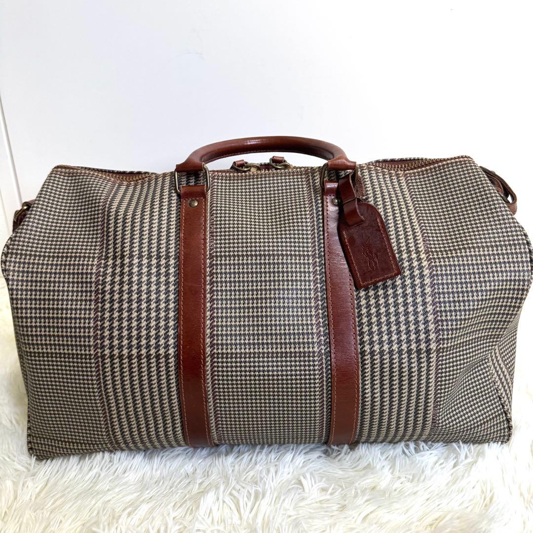 【美品】ポロラルフローレン ボストンバッグ 2way ショルダー 本革 大容量
