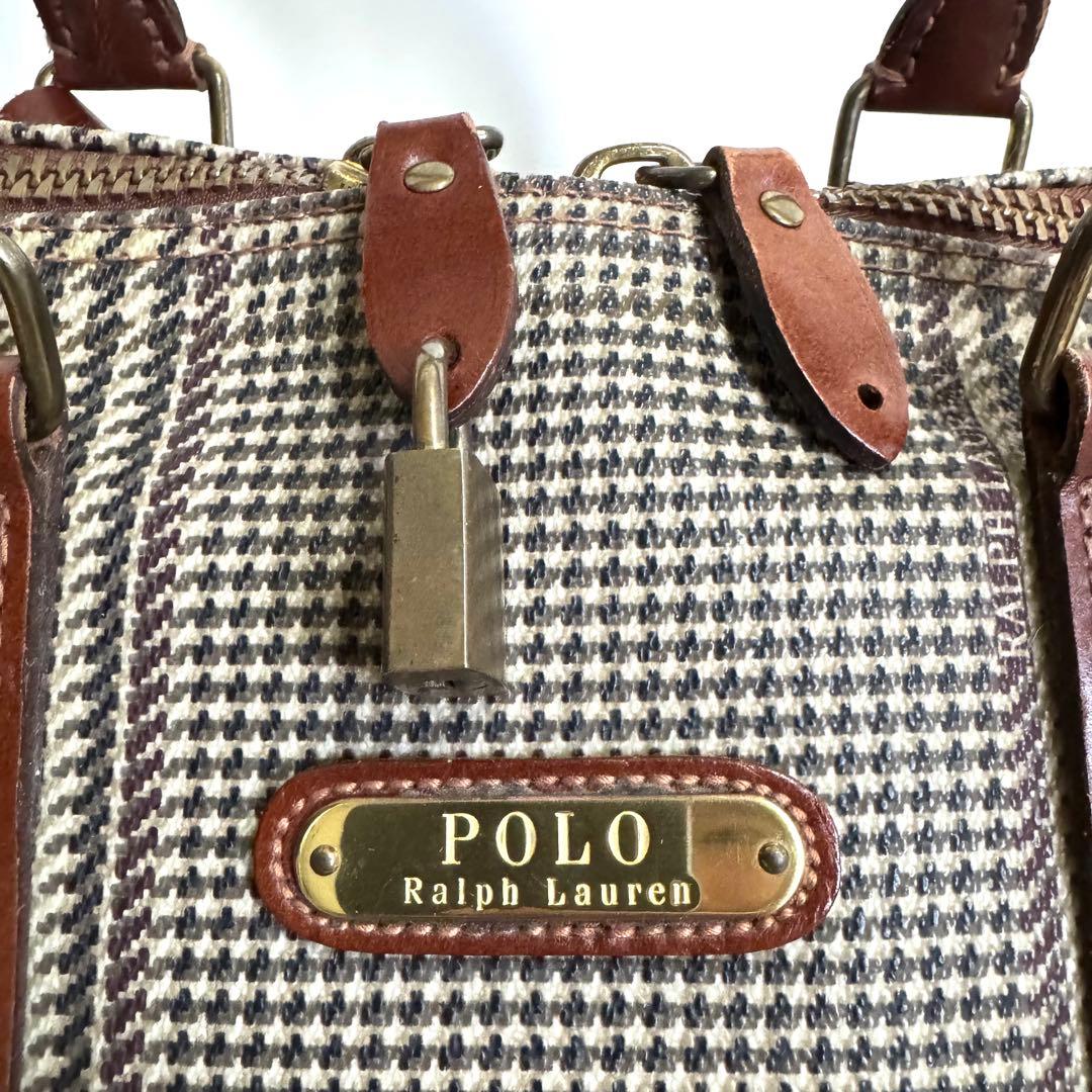 【美品】ポロラルフローレン ボストンバッグ 2way ショルダー 本革 大容量