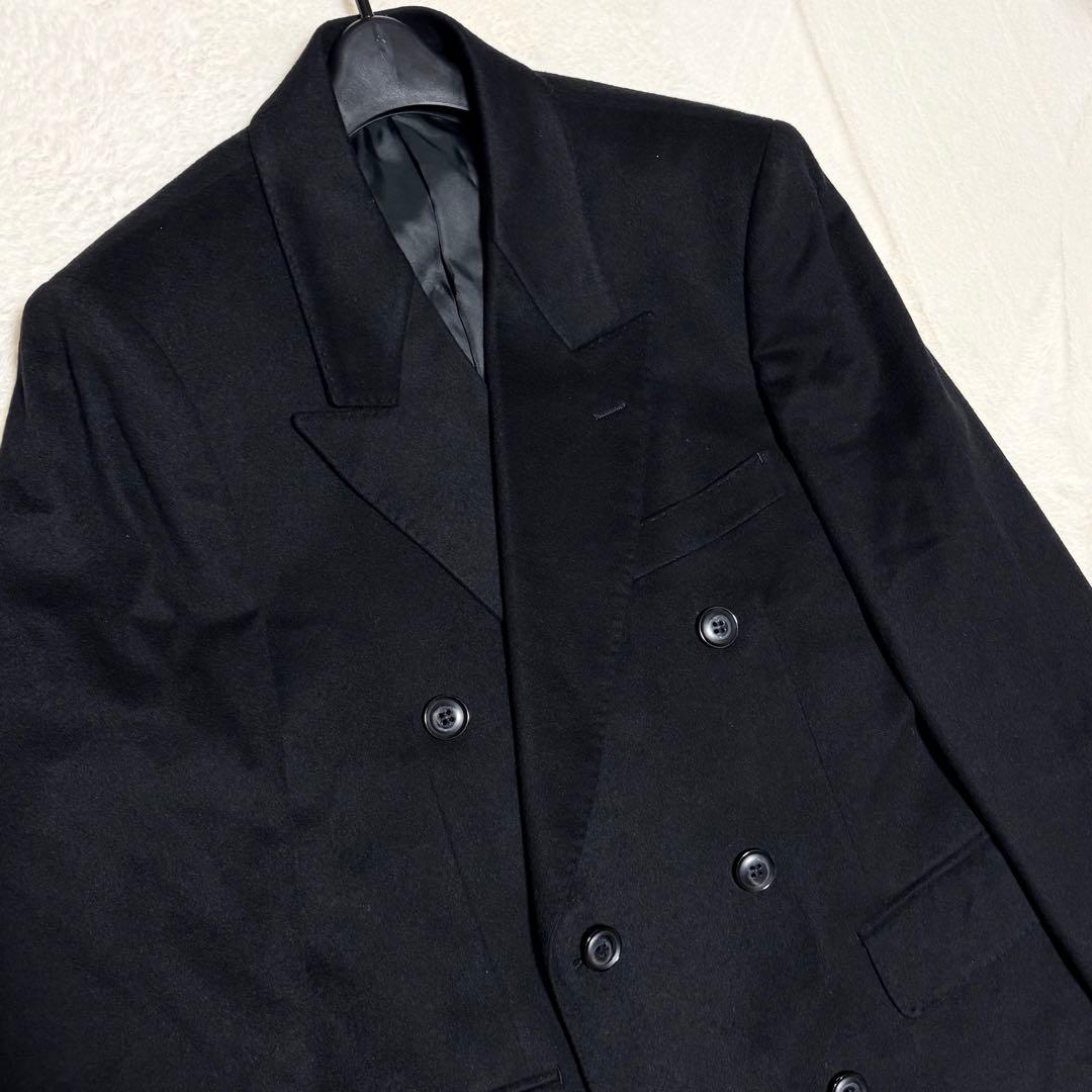 美品　エルメネジルドゼニア　ダブルチェスターコート　カシミヤ100% ブラック