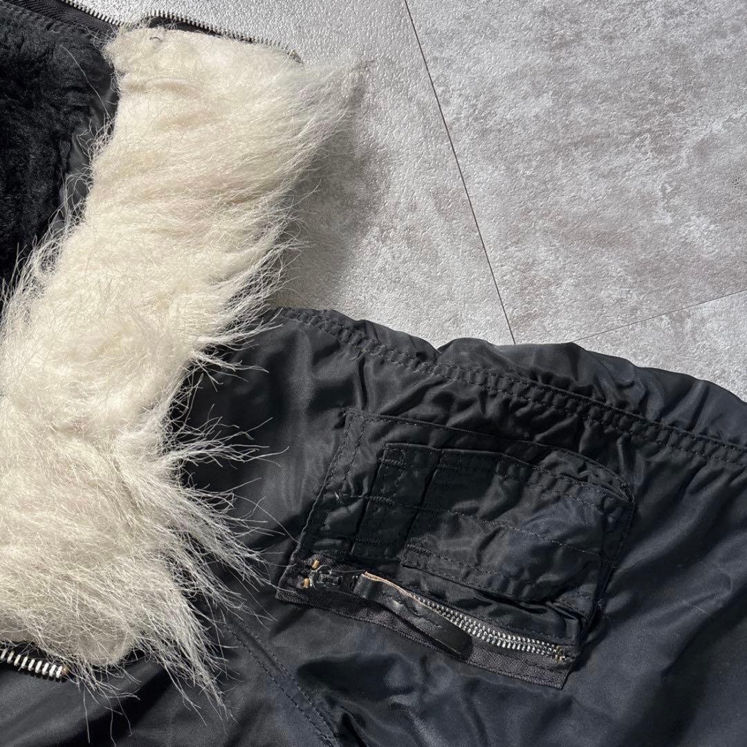 80s USA製 ALPHA N2B フライトジャケット N-2B ブラック M