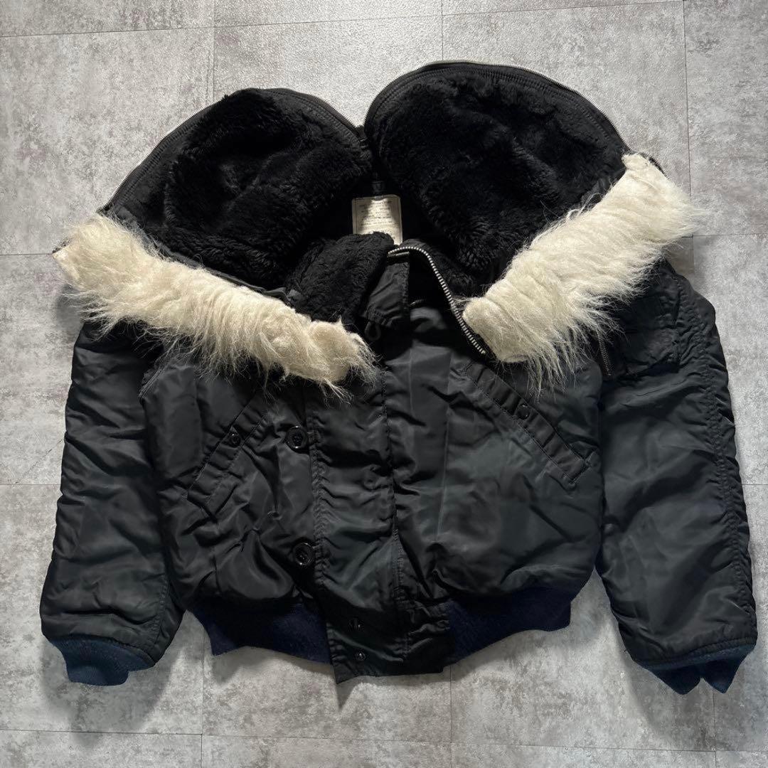 80s USA製 ALPHA N2B フライトジャケット N-2B ブラック M