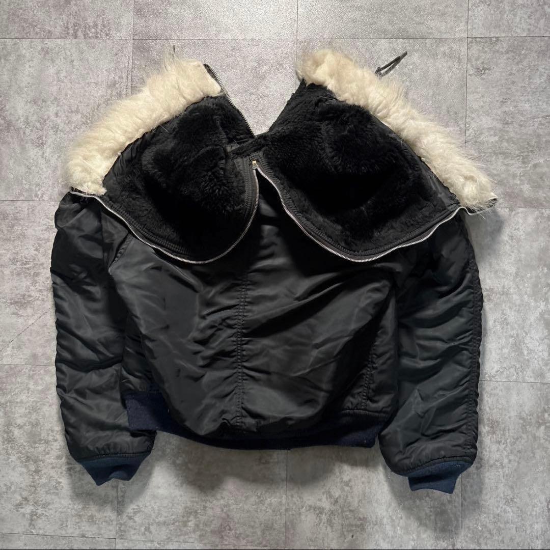 80s USA製 ALPHA N2B フライトジャケット N-2B ブラック M