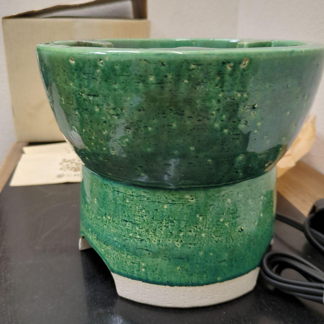 煎茶　茶道具　炉　陶器製 電気式茶道具　電熱器　野々田　未使用