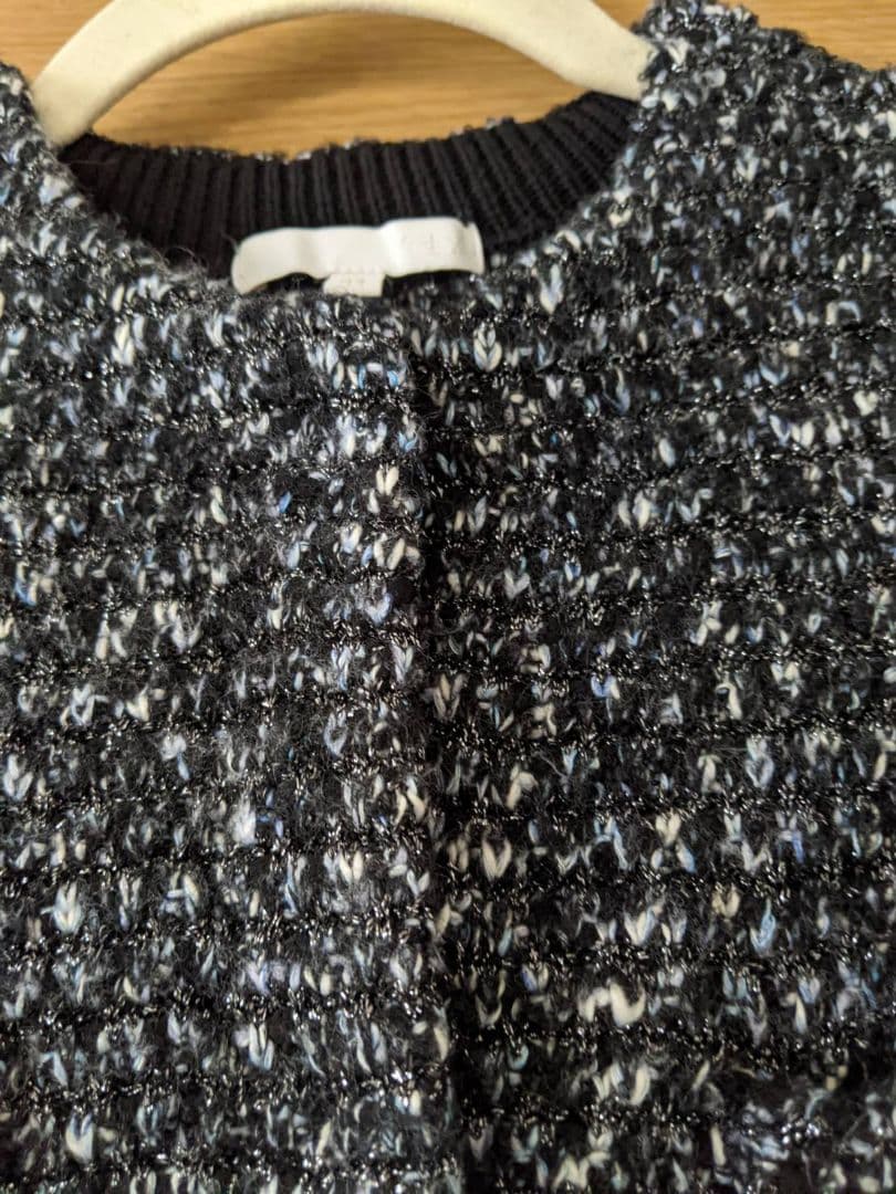 自由区 ツイード調 ニットジレ 44 上品ラメ 23区好きな方にもオンワード