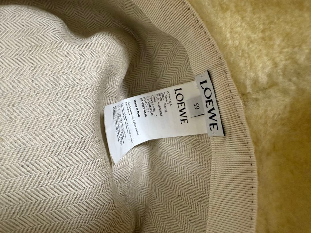 LOEWE ロエベ バケットハット シアリング クリーム ホワイト 白