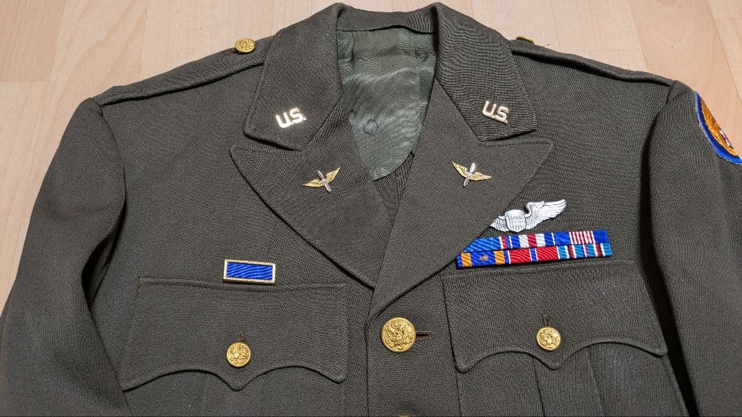 *　 1940年代USAAFアメリカ陸軍士官制服　ウールシャツ　ネクタイセット