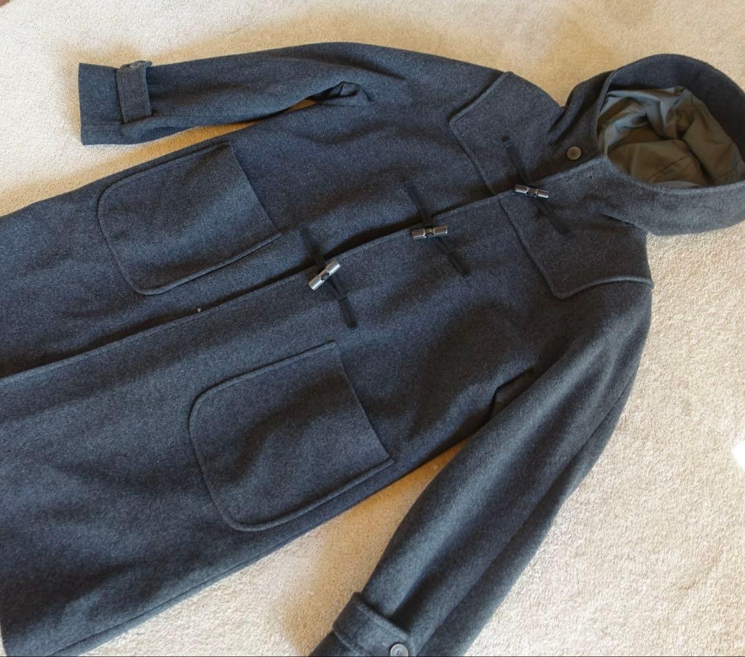 未使用イーヴォ ダッフルコート グレー　ロング フード アウター　サイズ50