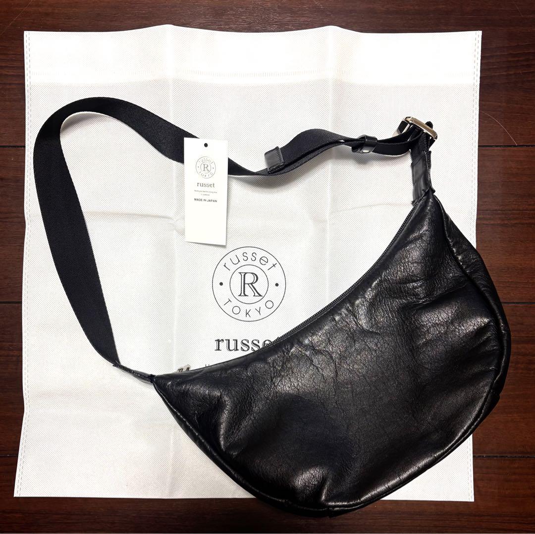 ラシット　ラウンドショルダーバッグ　ソフトレザー　美品