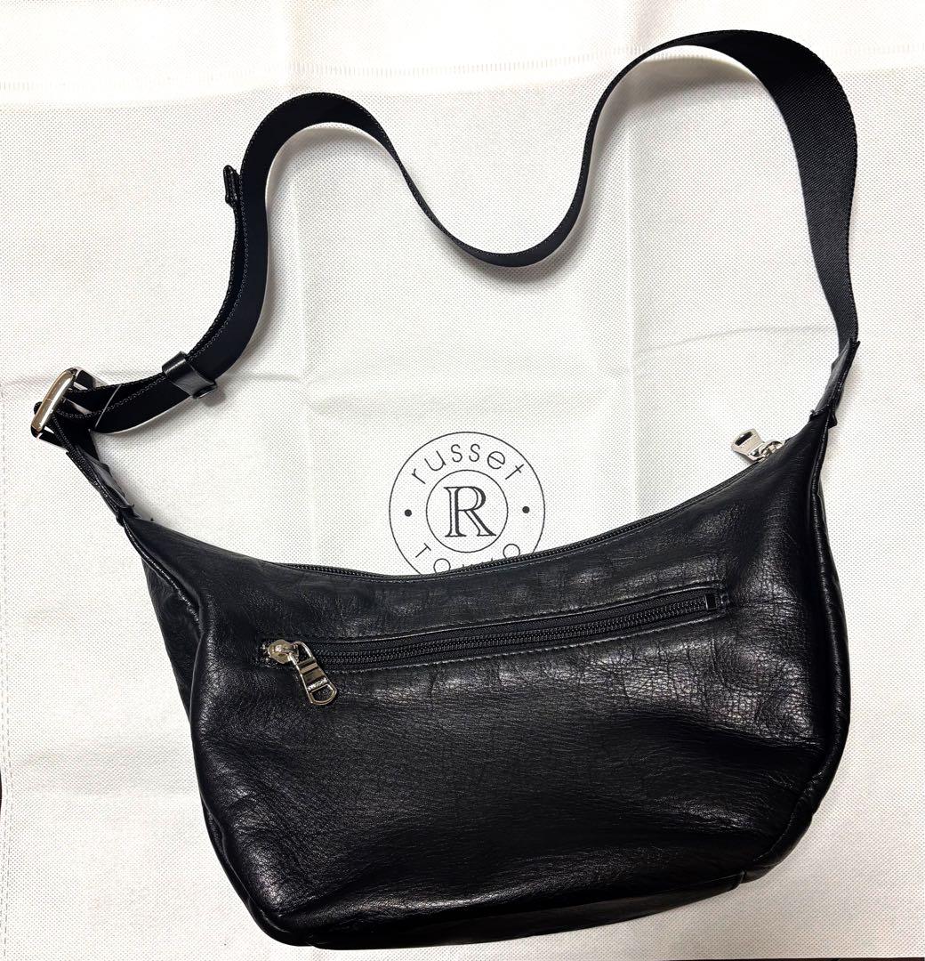 ラシット　ラウンドショルダーバッグ　ソフトレザー　美品