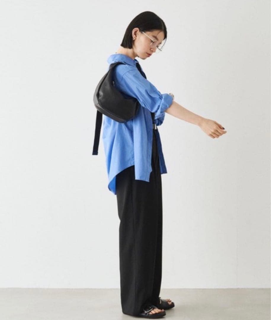 ラシット　ラウンドショルダーバッグ　ソフトレザー　美品