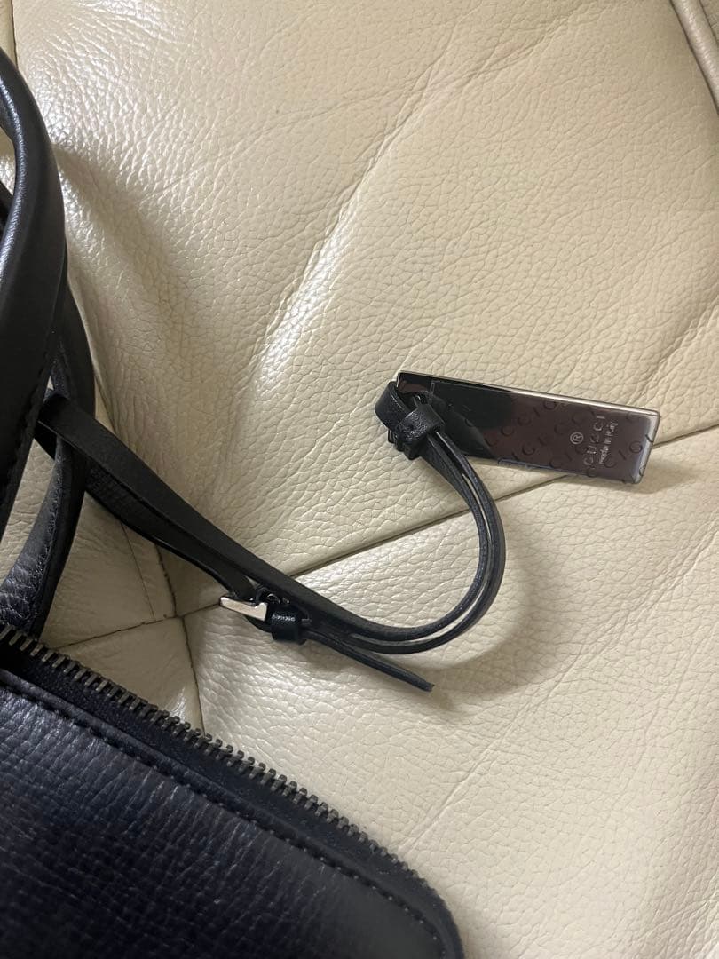 グッチGUCCI黒レザートートバッグハンドバッグビジネスバッグ　メンズレディース