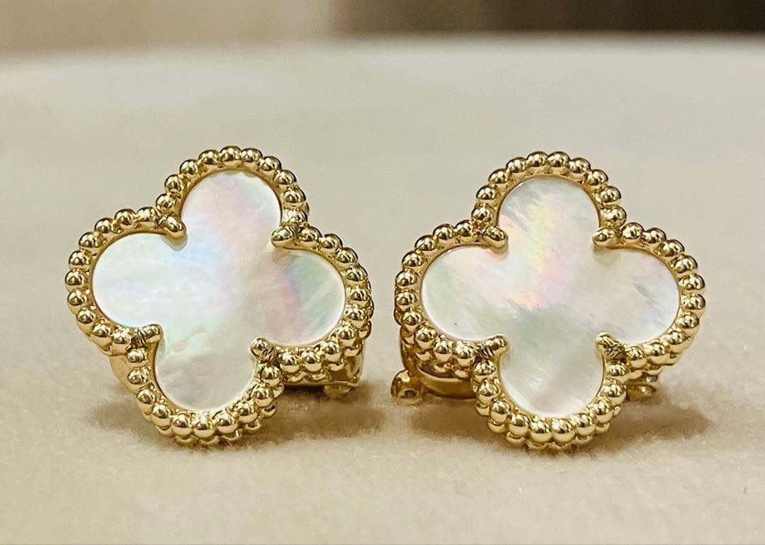 高品質SS級マザーオブパール15mm白蝶貝/SV925にK18厚塗りコーティング