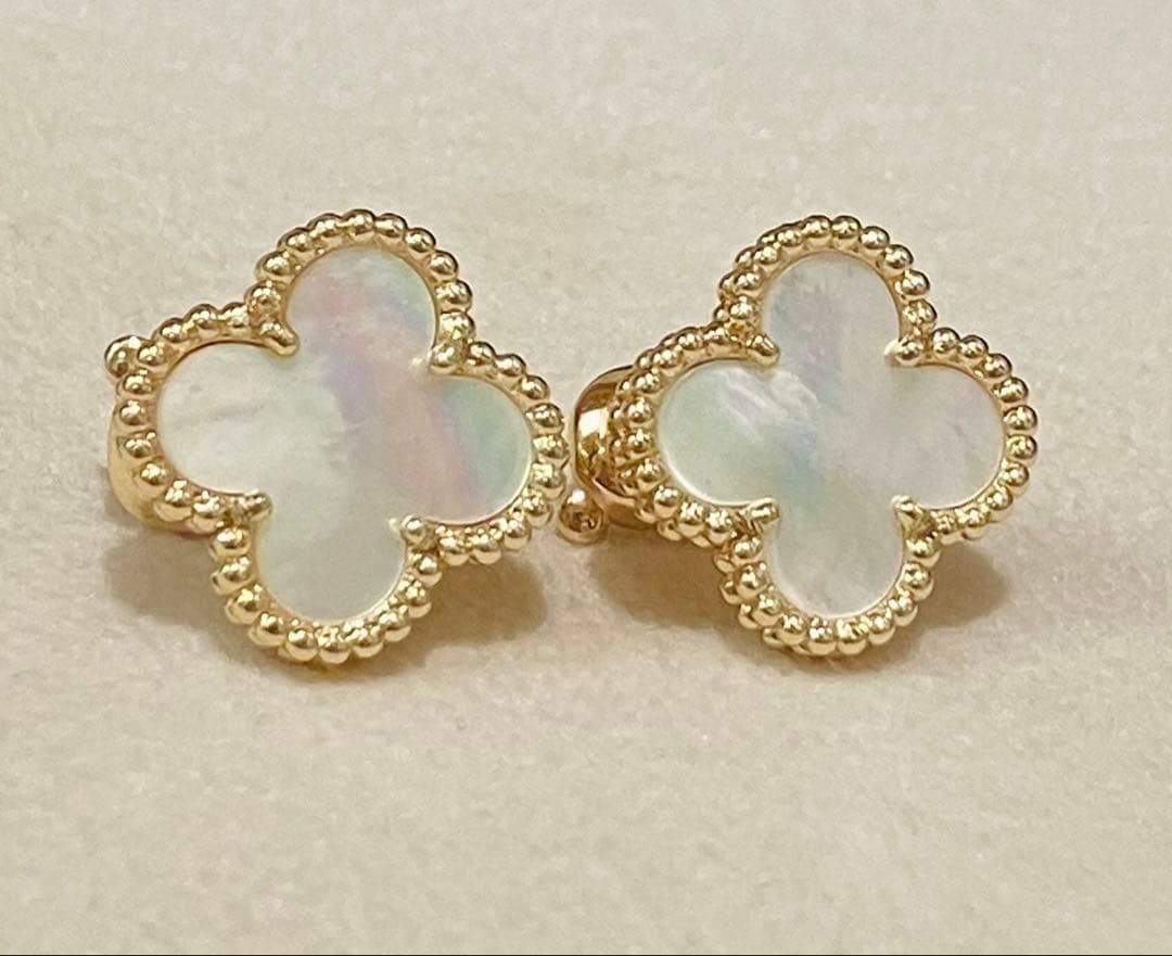 高品質SS級マザーオブパール15mm白蝶貝/SV925にK18厚塗りコーティング