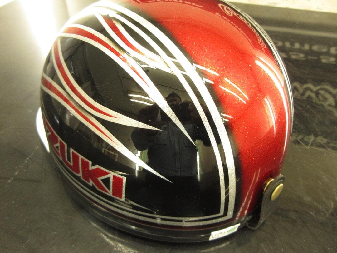 三つボタン‼送料込！！カスタムコルク半　スズキ　ファイヤーラメ最安値047