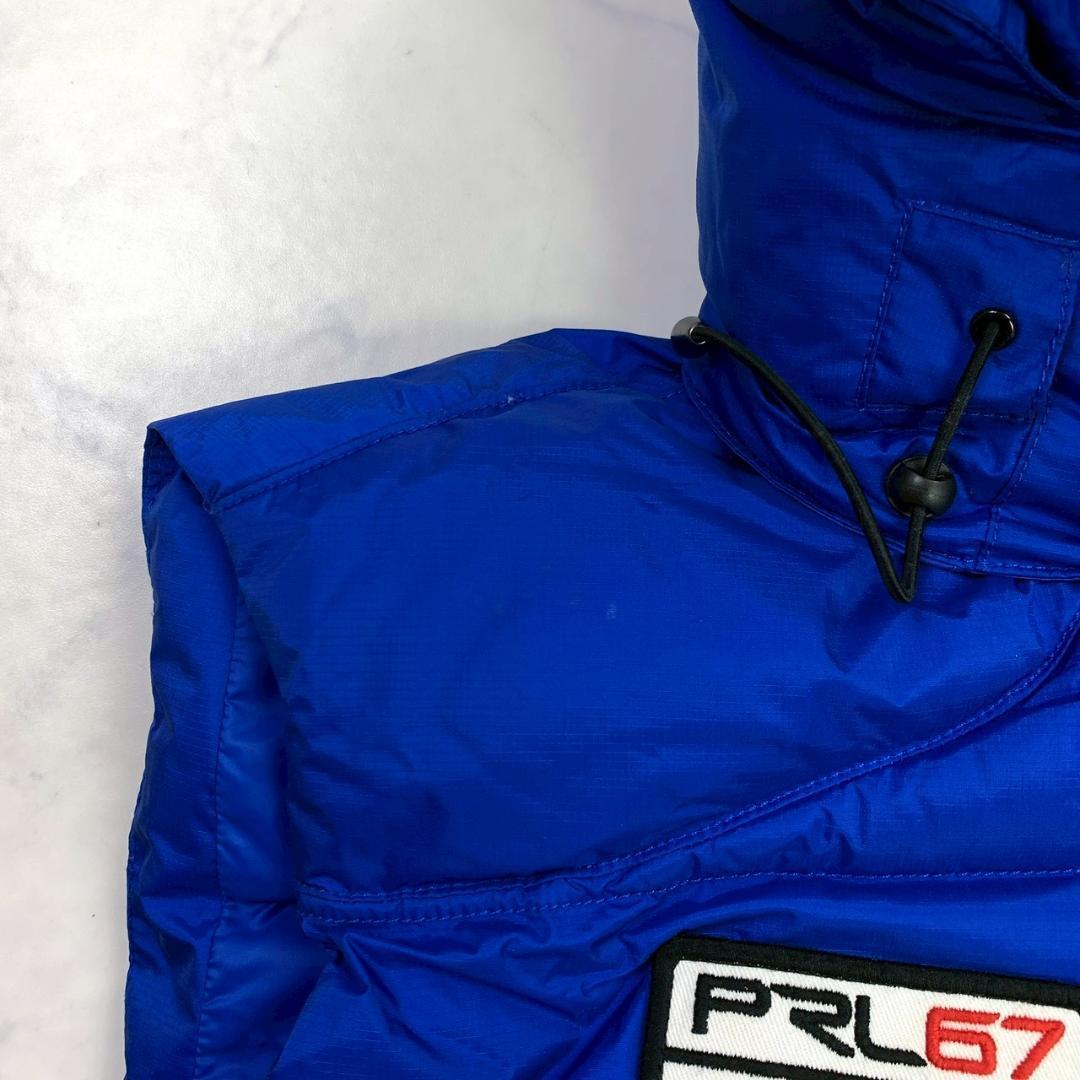 ポロラルフローレン ダウンベスト ビッグポニー 星条旗ワッペン 青 L　D863