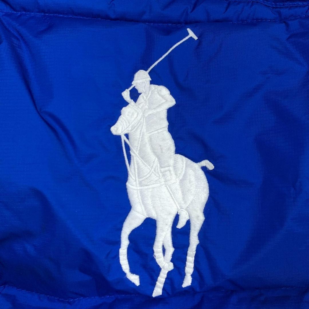 ポロラルフローレン ダウンベスト ビッグポニー 星条旗ワッペン 青 L　D863