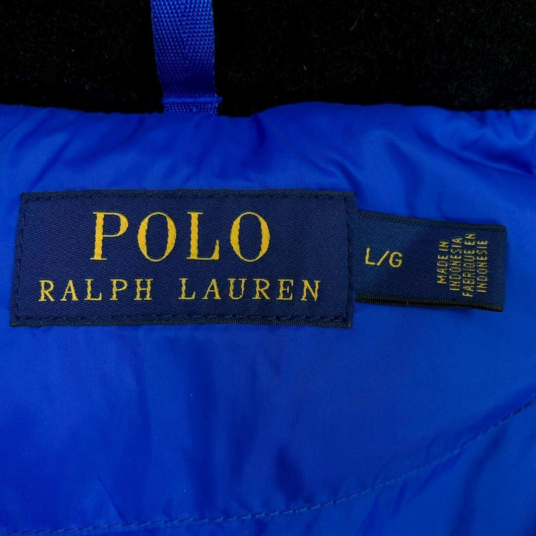 ポロラルフローレン ダウンベスト ビッグポニー 星条旗ワッペン 青 L　D863
