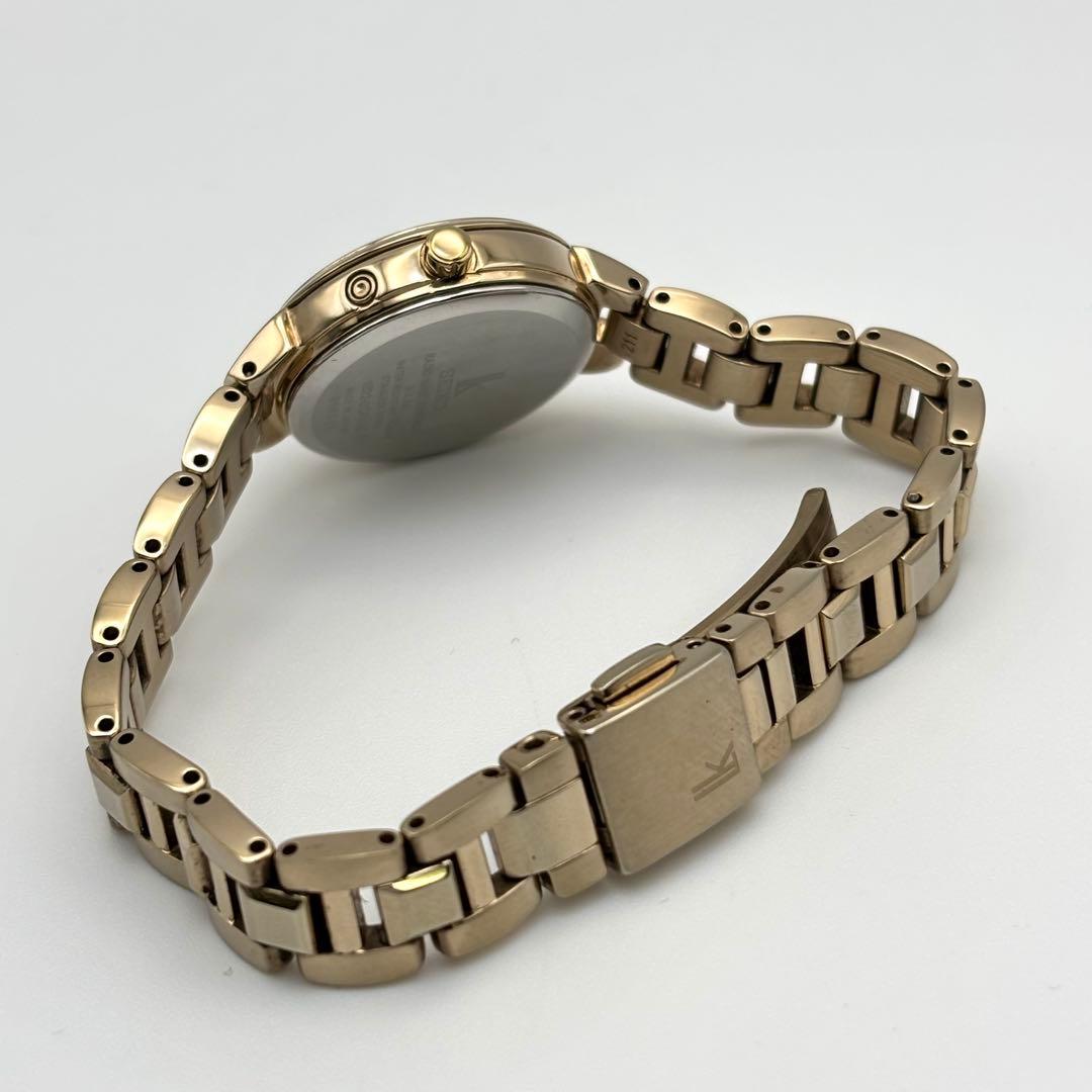 【美品】セイコー ルキア レディース 腕時計 1Pダイヤ ソーラー ゴールド系