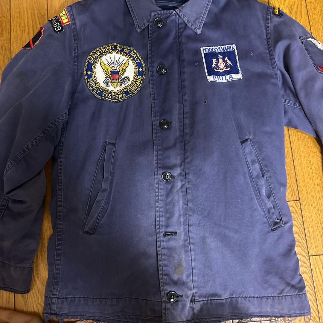 60〜70sモールスキンジャケット　パッチ付き