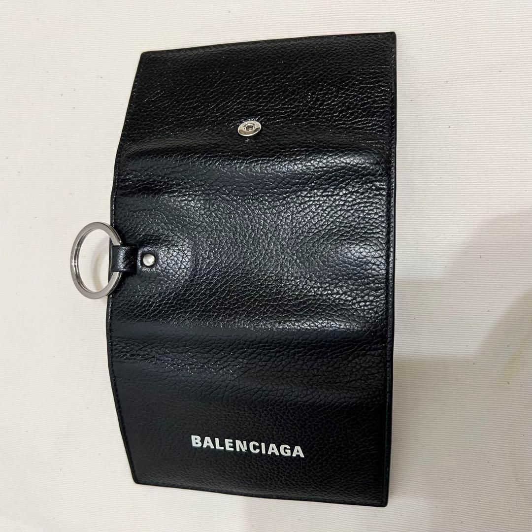 BALENCIAGA ブラック レザー キーケース