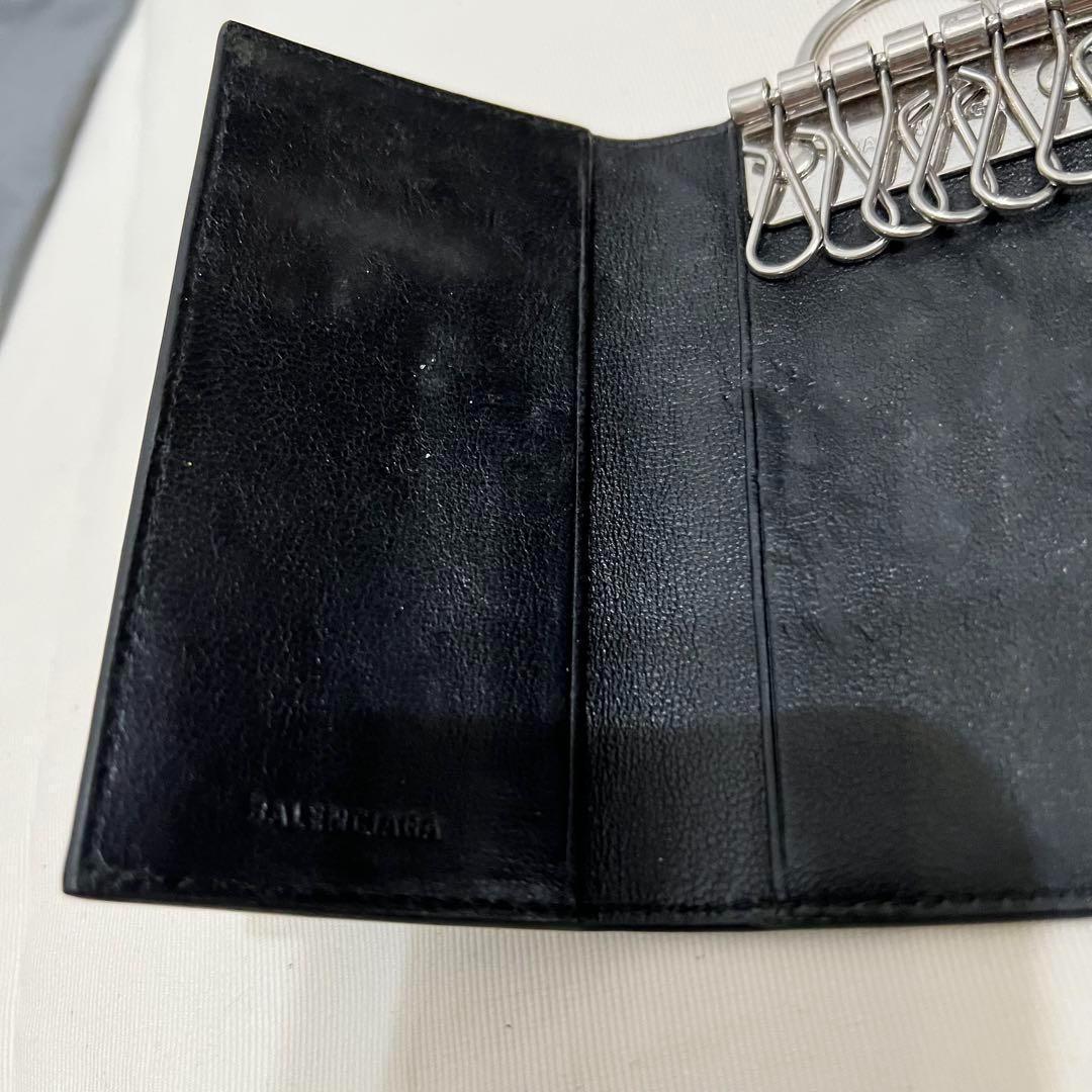 BALENCIAGA ブラック レザー キーケース