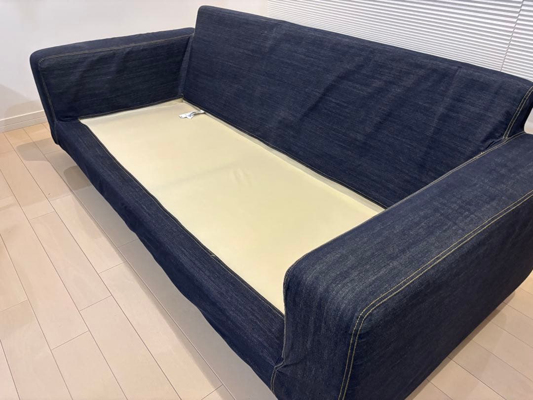 ソファ本体　2.5シーター・ワイドアーム　デニム　フェザー