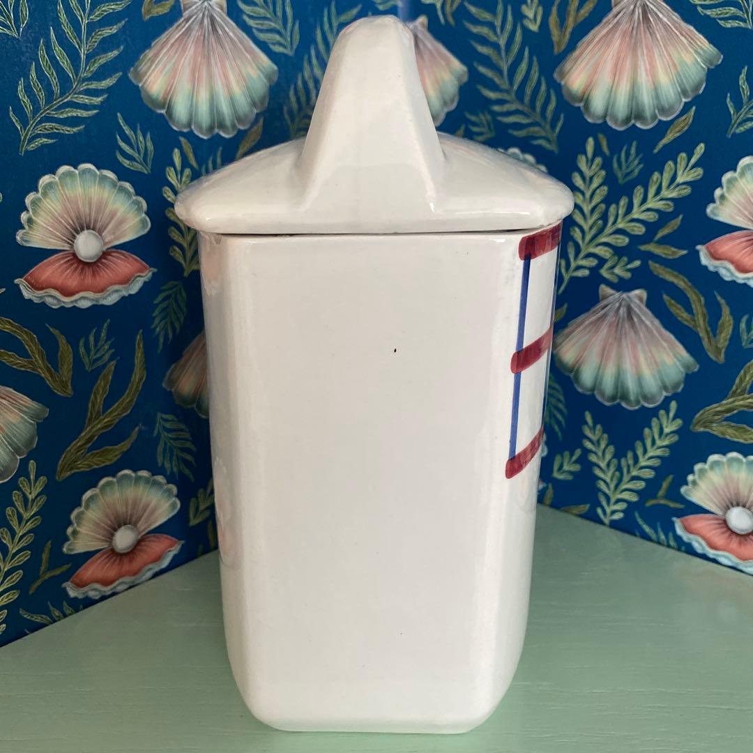 HBCM Béarn クレイユエモントロー バスク柄 陶器キャニスター【F】