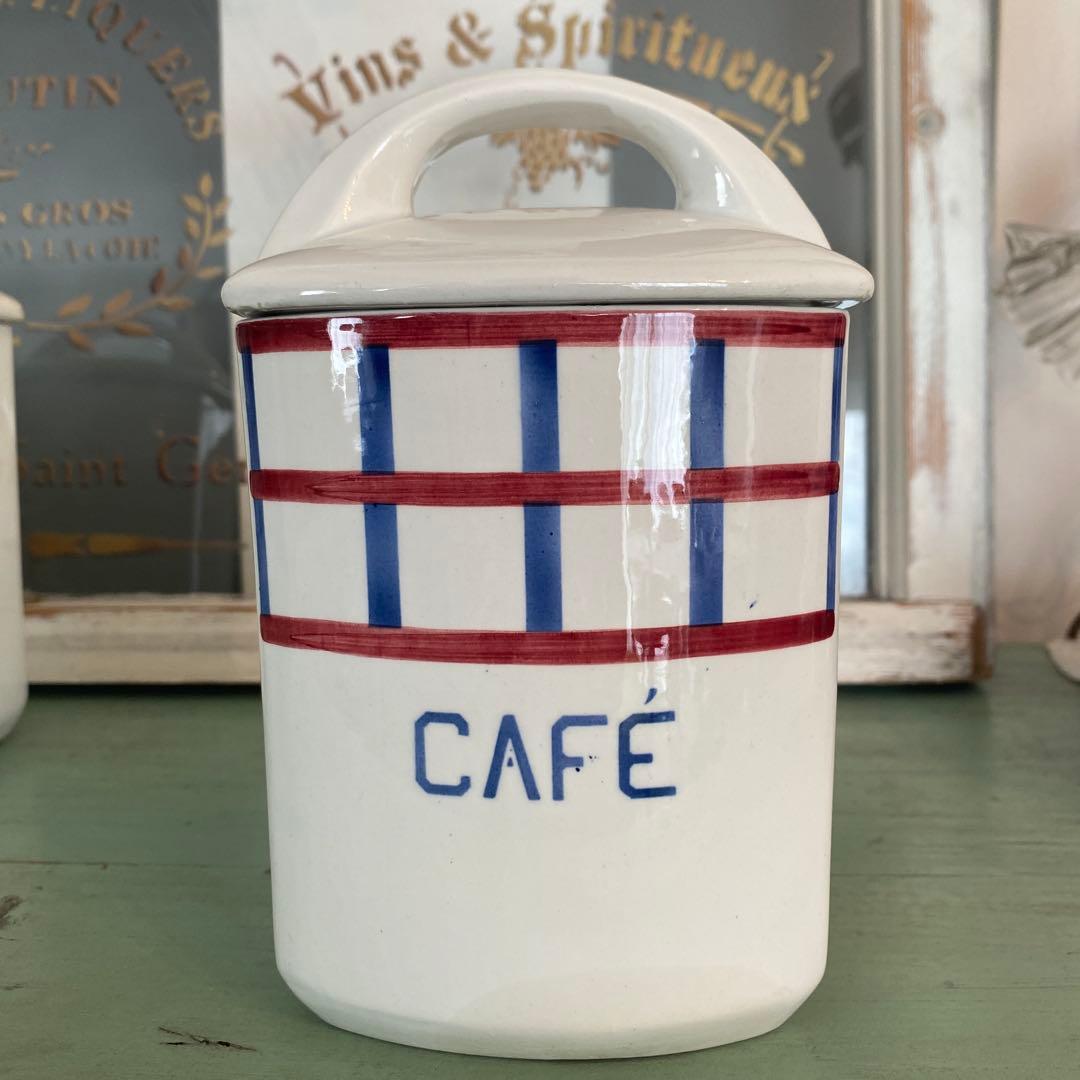 HBCM Béarn クレイユエモントロー バスク柄 陶器キャニスター【F】