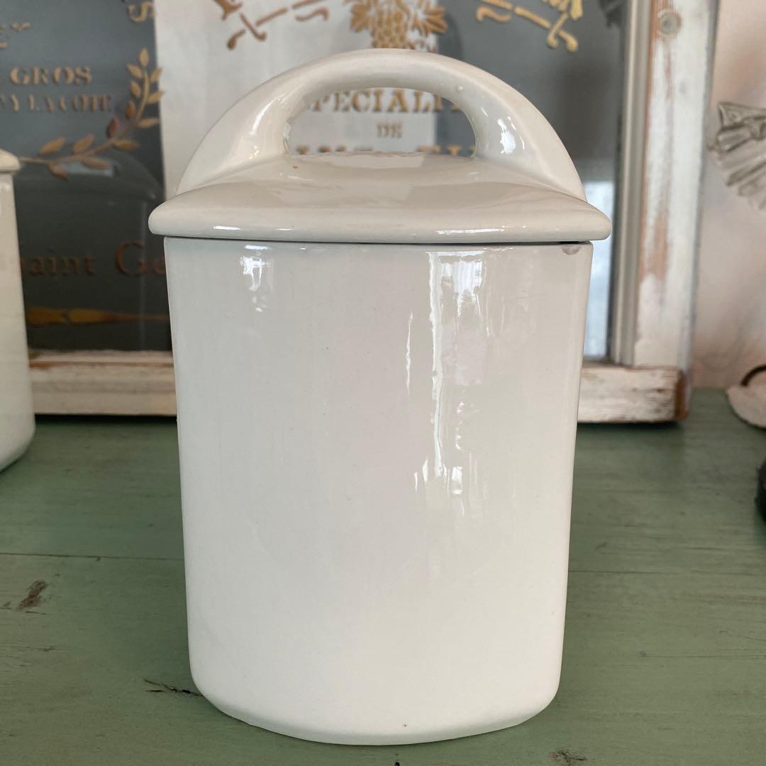 HBCM Béarn クレイユエモントロー バスク柄 陶器キャニスター【F】