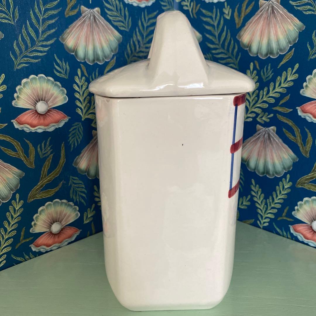 HBCM Béarn クレイユエモントロー バスク柄 陶器キャニスター【F】