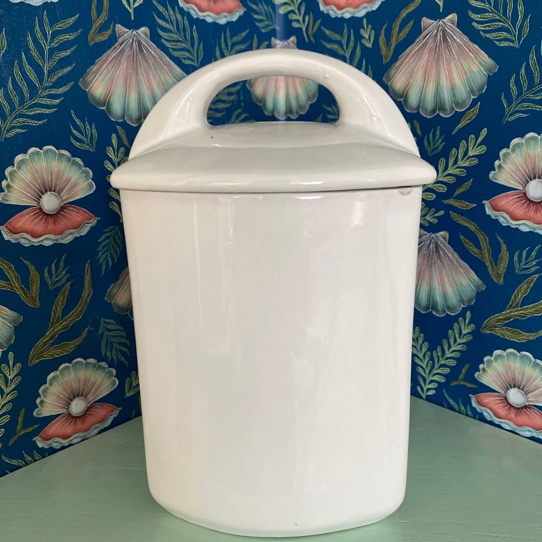 HBCM Béarn クレイユエモントロー バスク柄 陶器キャニスター【F】