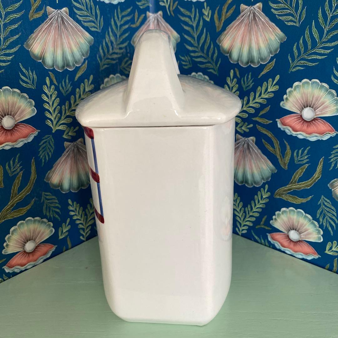 HBCM Béarn クレイユエモントロー バスク柄 陶器キャニスター【F】