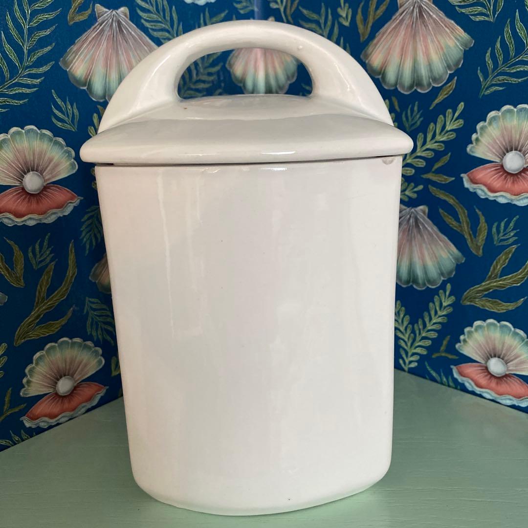 HBCM Béarn クレイユエモントロー バスク柄 陶器キャニスター【F】