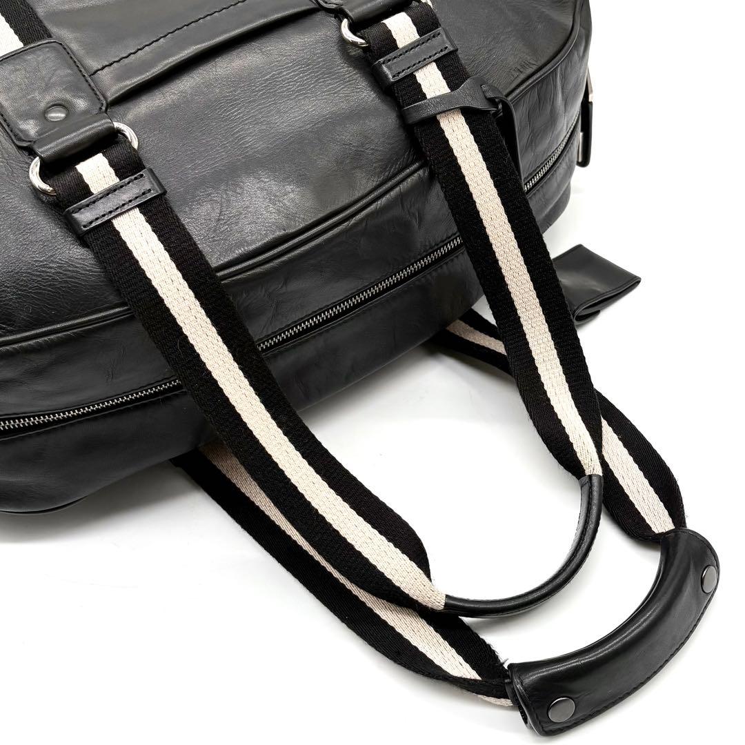 【美品】BALLY ボストンバッグ レザー トレインスポッティング レザー 黒
