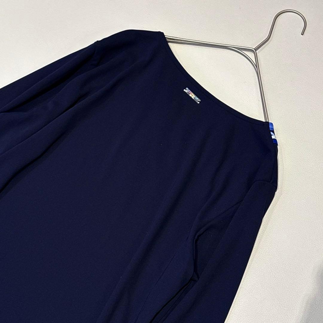 美品✨大きいサイズ レオナール カンカン チュニックワンピース ネイビー