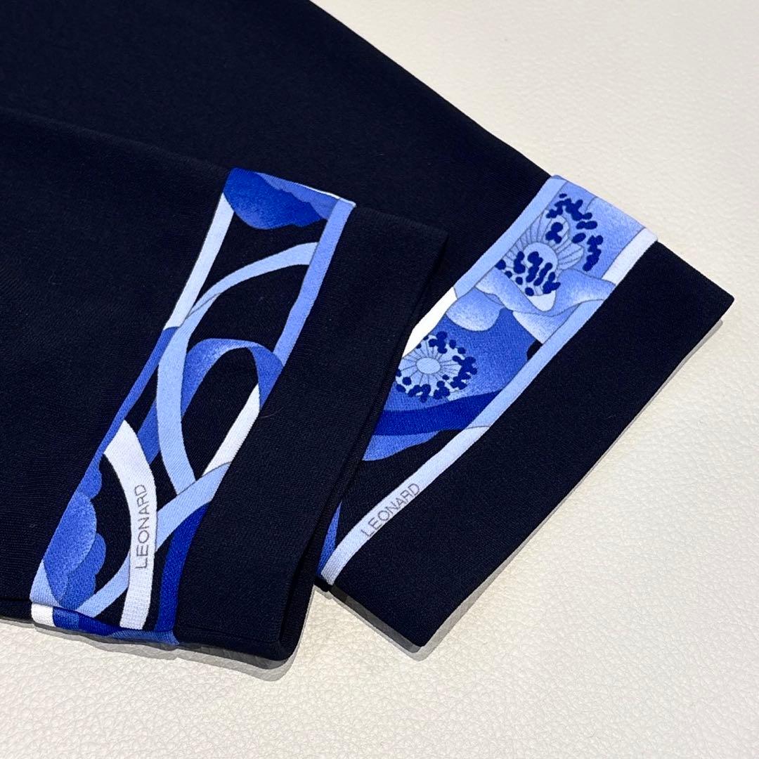 美品✨大きいサイズ レオナール カンカン チュニックワンピース ネイビー