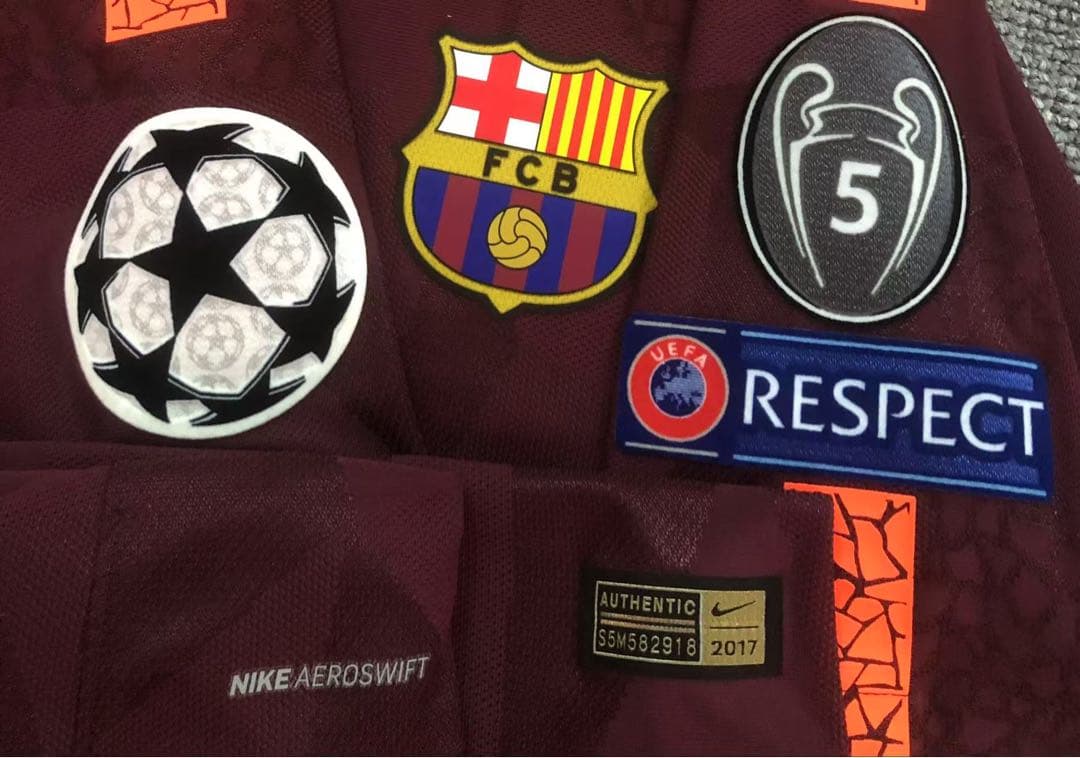 【選手支給品】17/18 UCLバルセロナ2nd Awayパウリーニョ選手#15