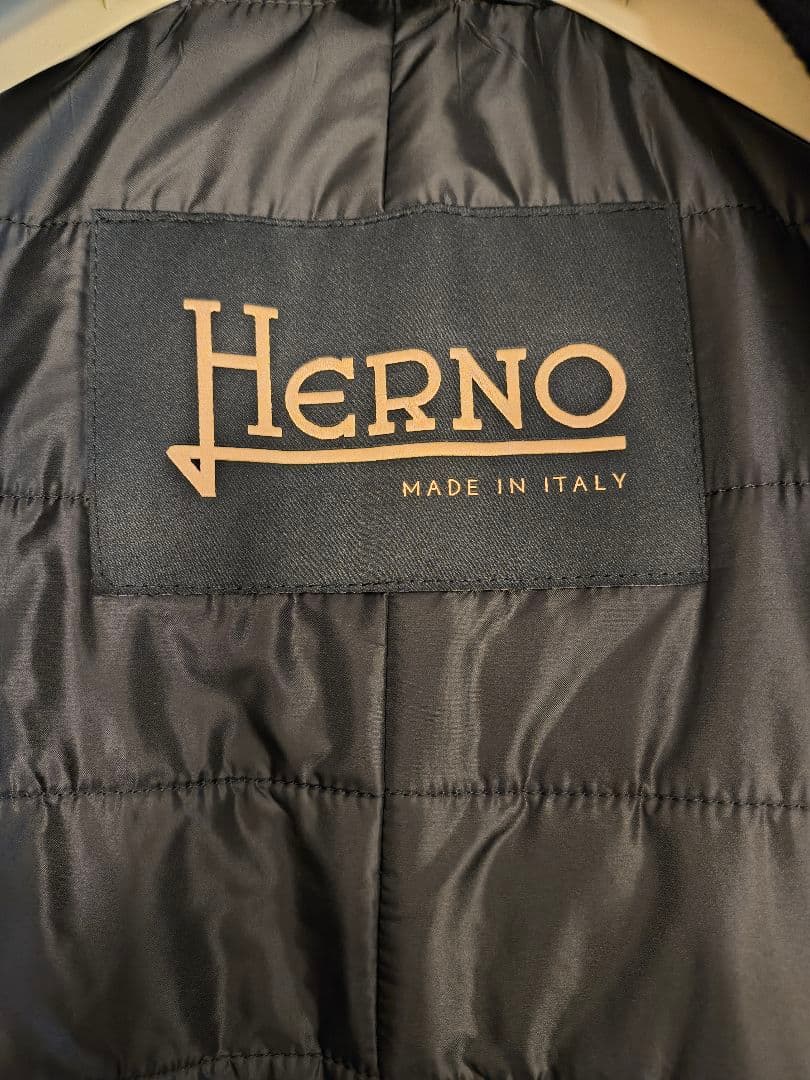 【美品】定価30万 HERNO 撥水カシミア チェスターコート 44