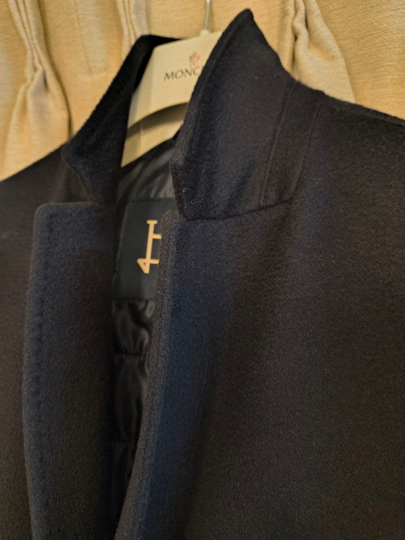 【美品】定価30万 HERNO 撥水カシミア チェスターコート 44