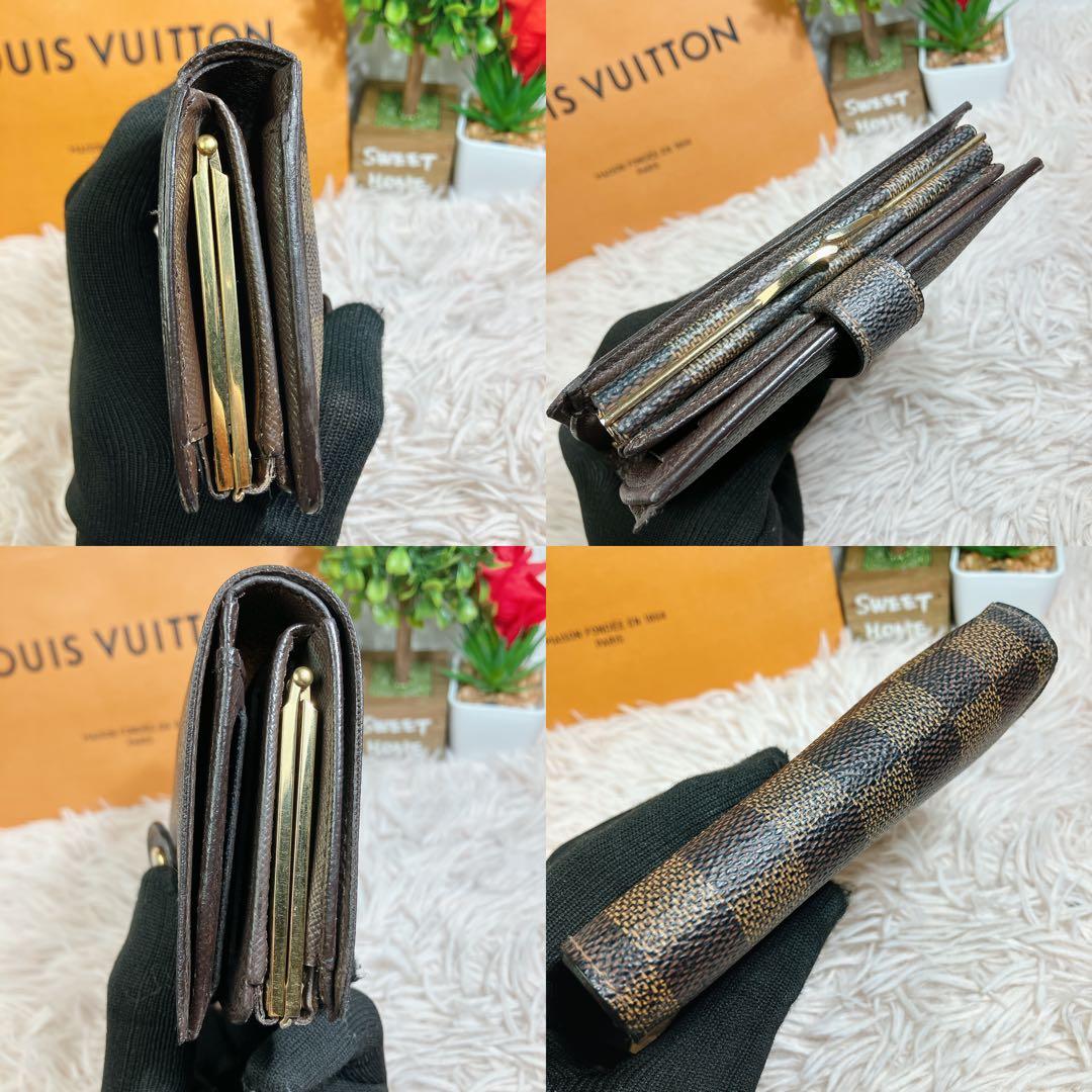 超美品 新型 ルイヴィトン ダミエ ポルト モネ ヴィエノワ がま口 折り財布