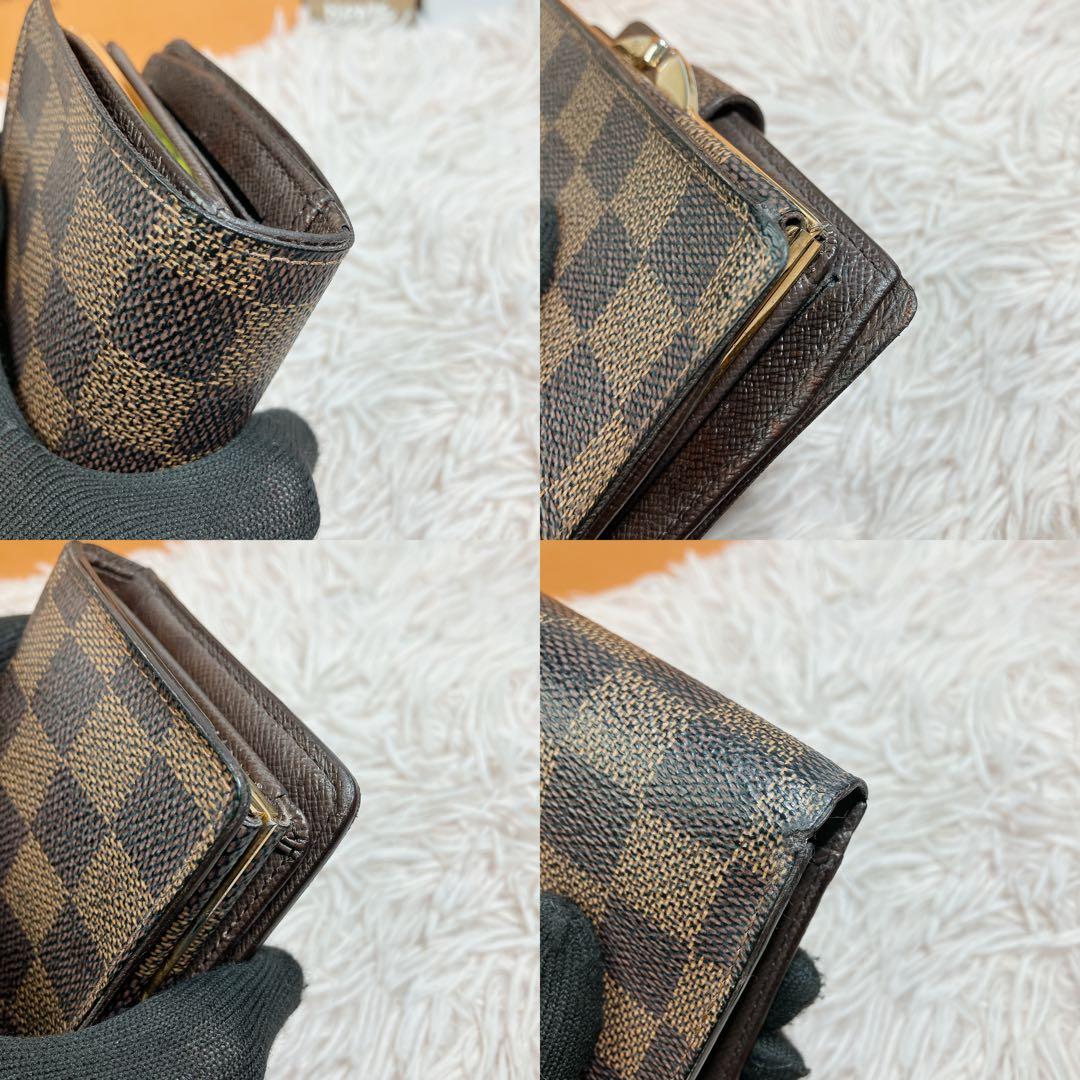 超美品 新型 ルイヴィトン ダミエ ポルト モネ ヴィエノワ がま口 折り財布