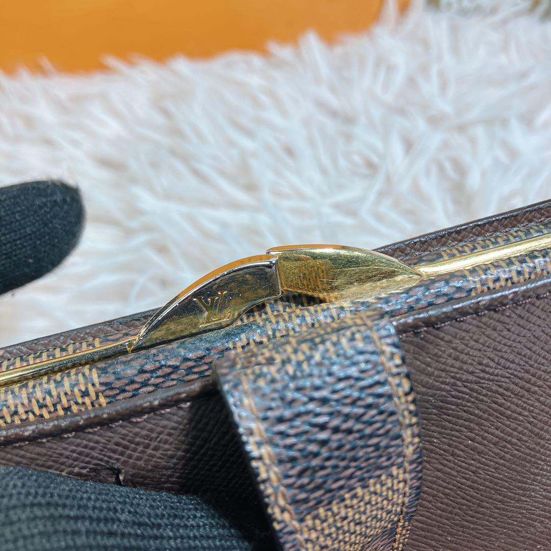 超美品 新型 ルイヴィトン ダミエ ポルト モネ ヴィエノワ がま口 折り財布