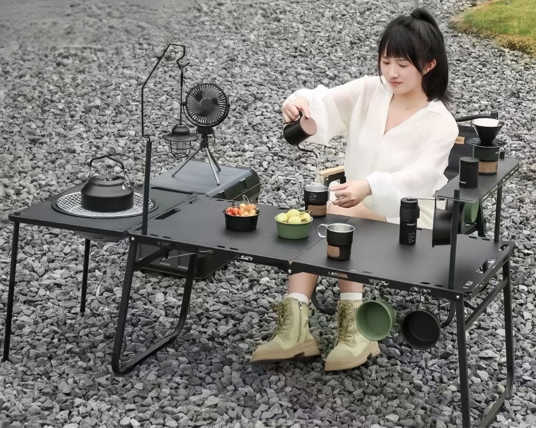 Joiusdio アウトドアテーブル 自動展開機構付き