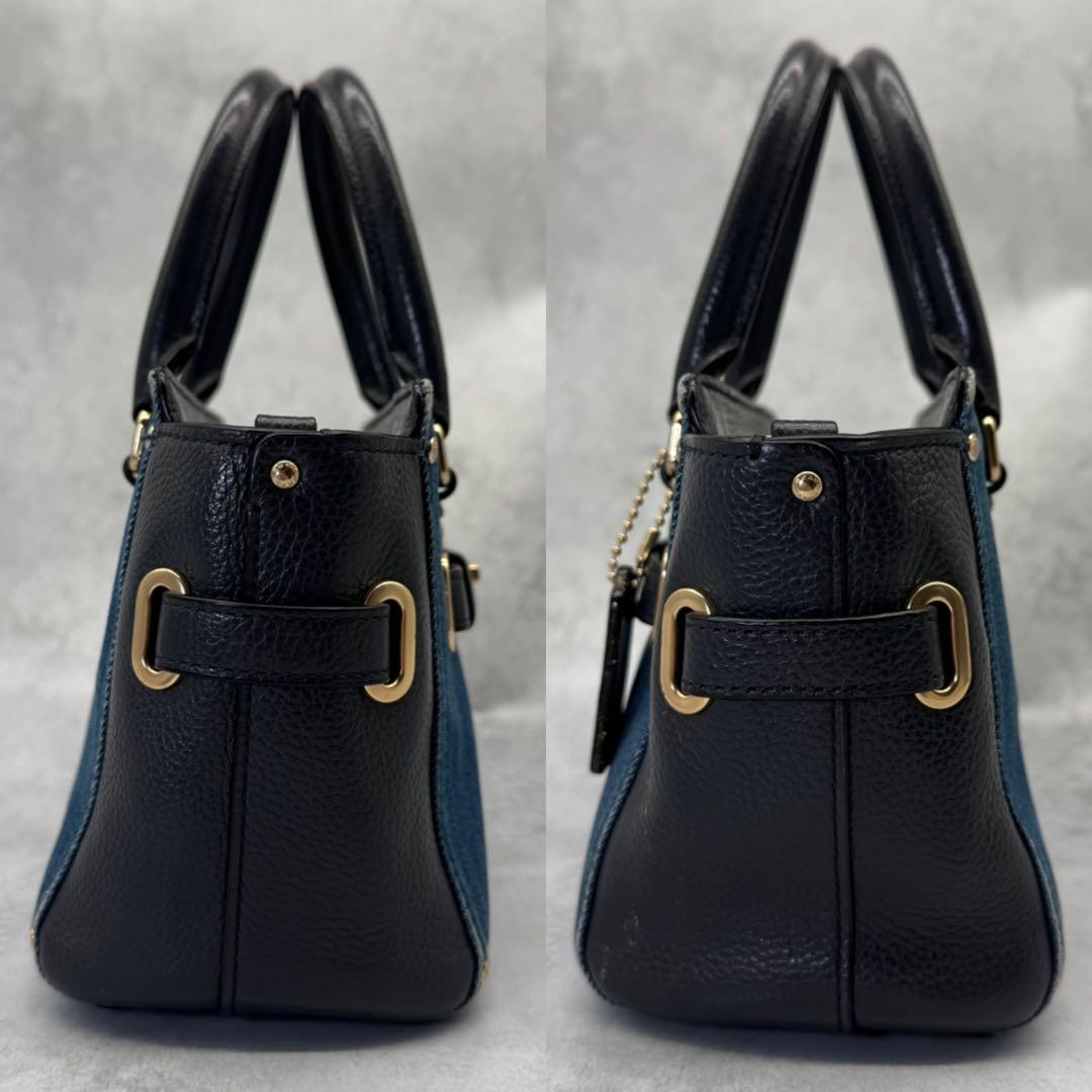 りい COACH コーチ ショルダーバッグ 2way デニム ターンロック