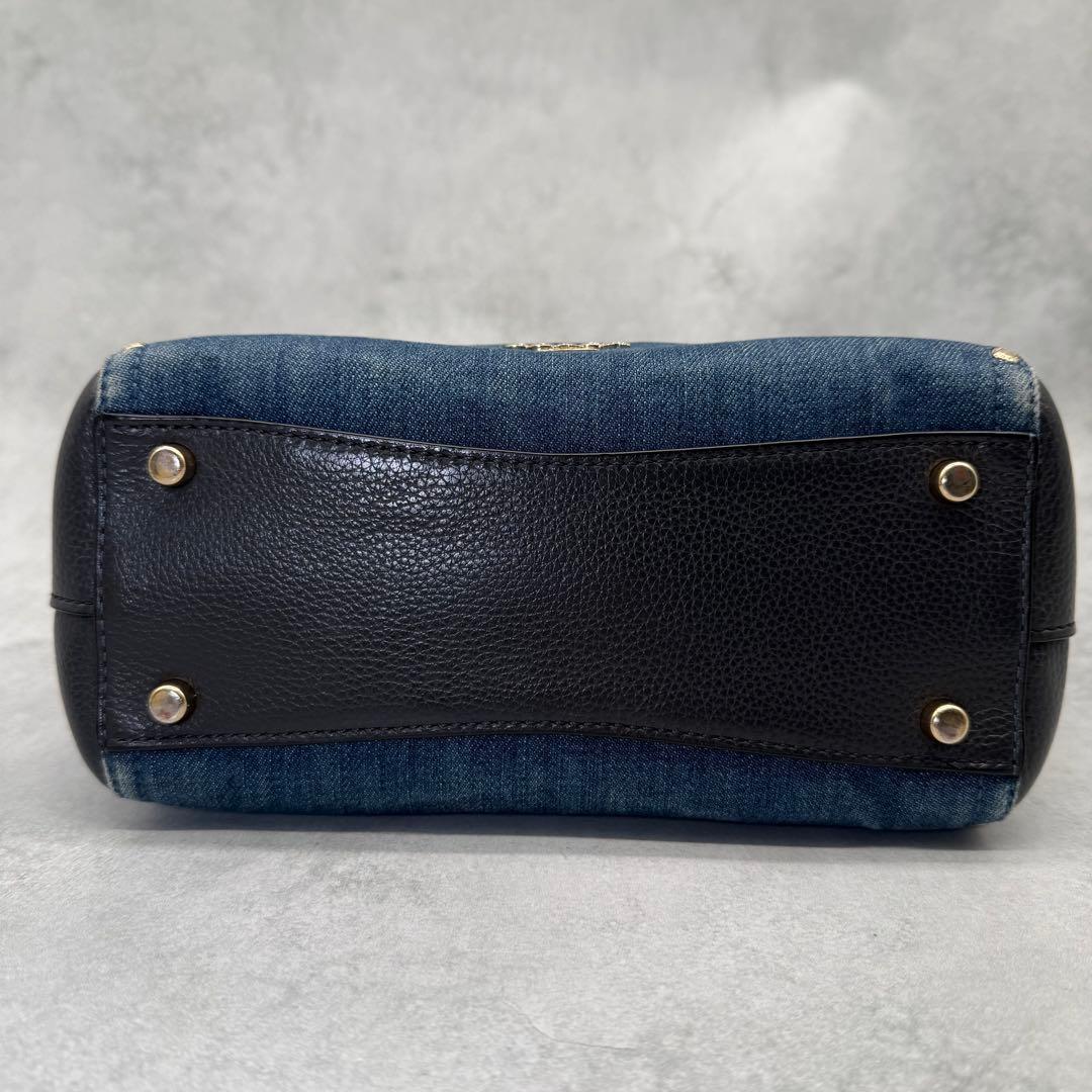 りい COACH コーチ ショルダーバッグ 2way デニム ターンロック