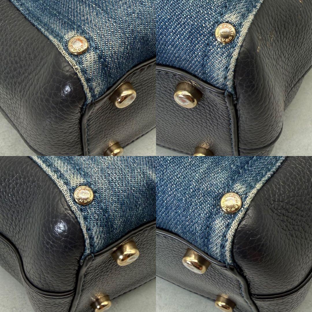 りい COACH コーチ ショルダーバッグ 2way デニム ターンロック