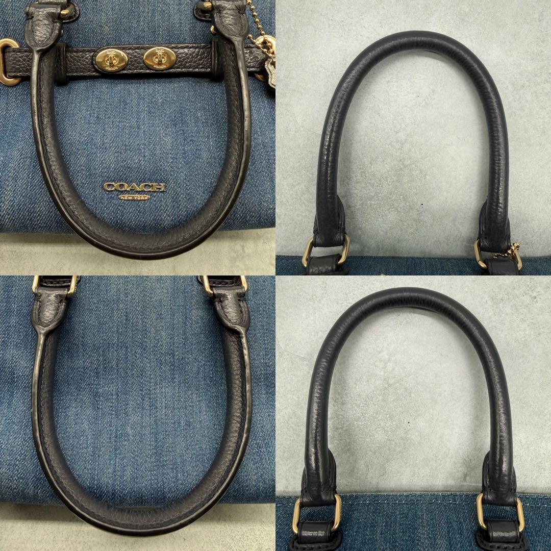 りい COACH コーチ ショルダーバッグ 2way デニム ターンロック